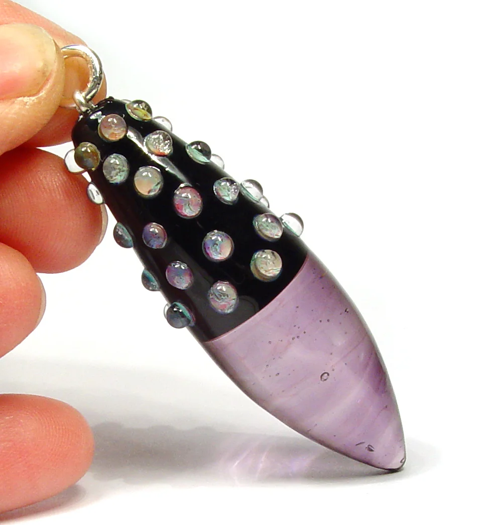 Dotted and Wrapped Pendant - $60 JillSymons.com Lampwork