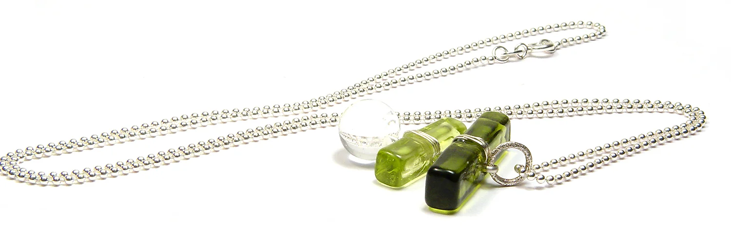 Green Ombré Stack Necklace - $68 JillSymons.com Lampwork