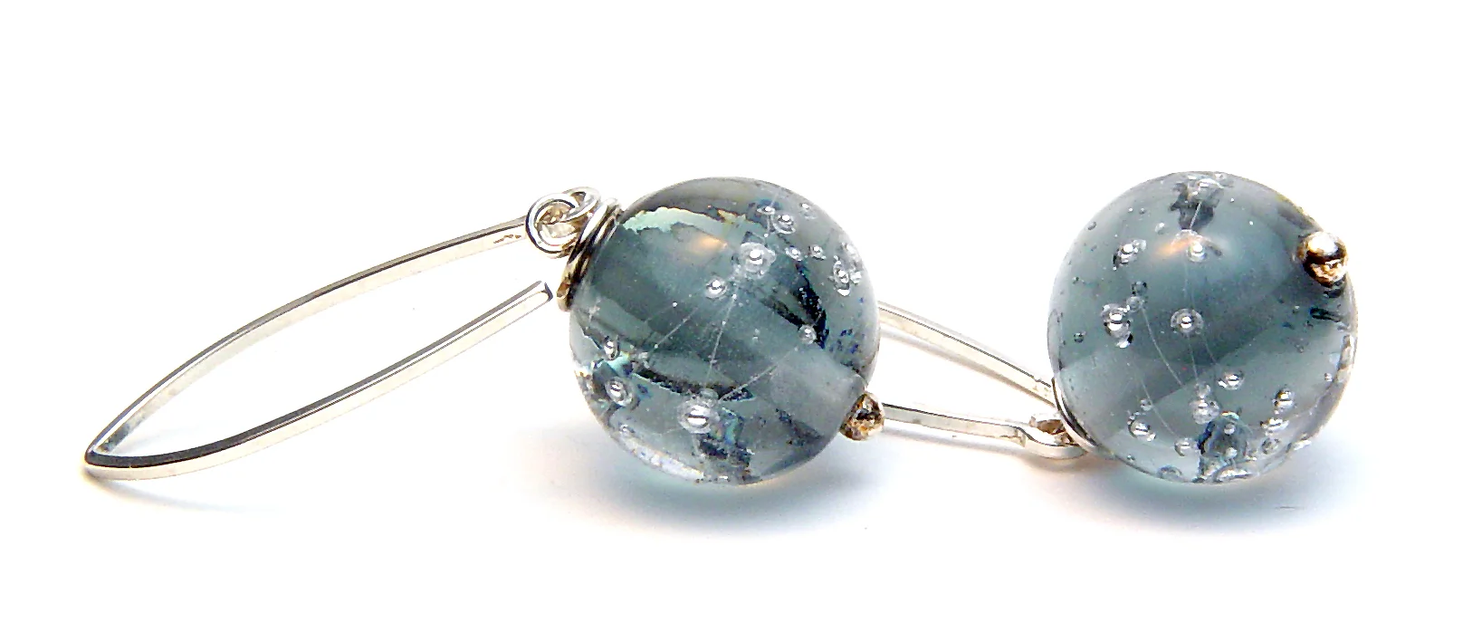 Denim Starlight Earrings - $50 JillSymons.com Lampwork