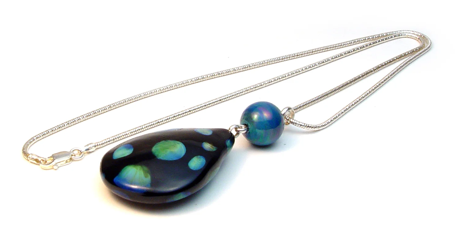 Teardrop Over n Under Necklace - $68 JillSymons.com Lampwork