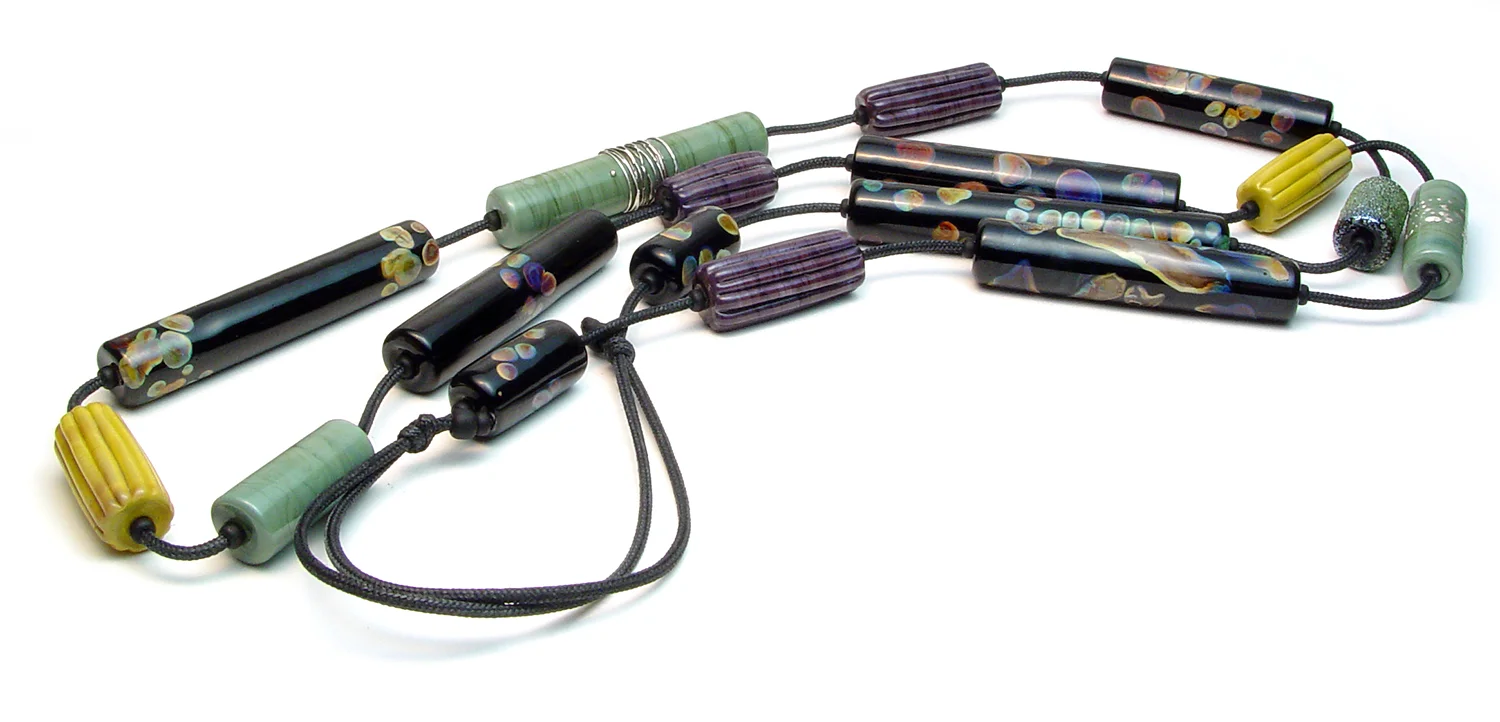 Richly Hued Tubular Necklace - $325 JillSymons,com Lampwork