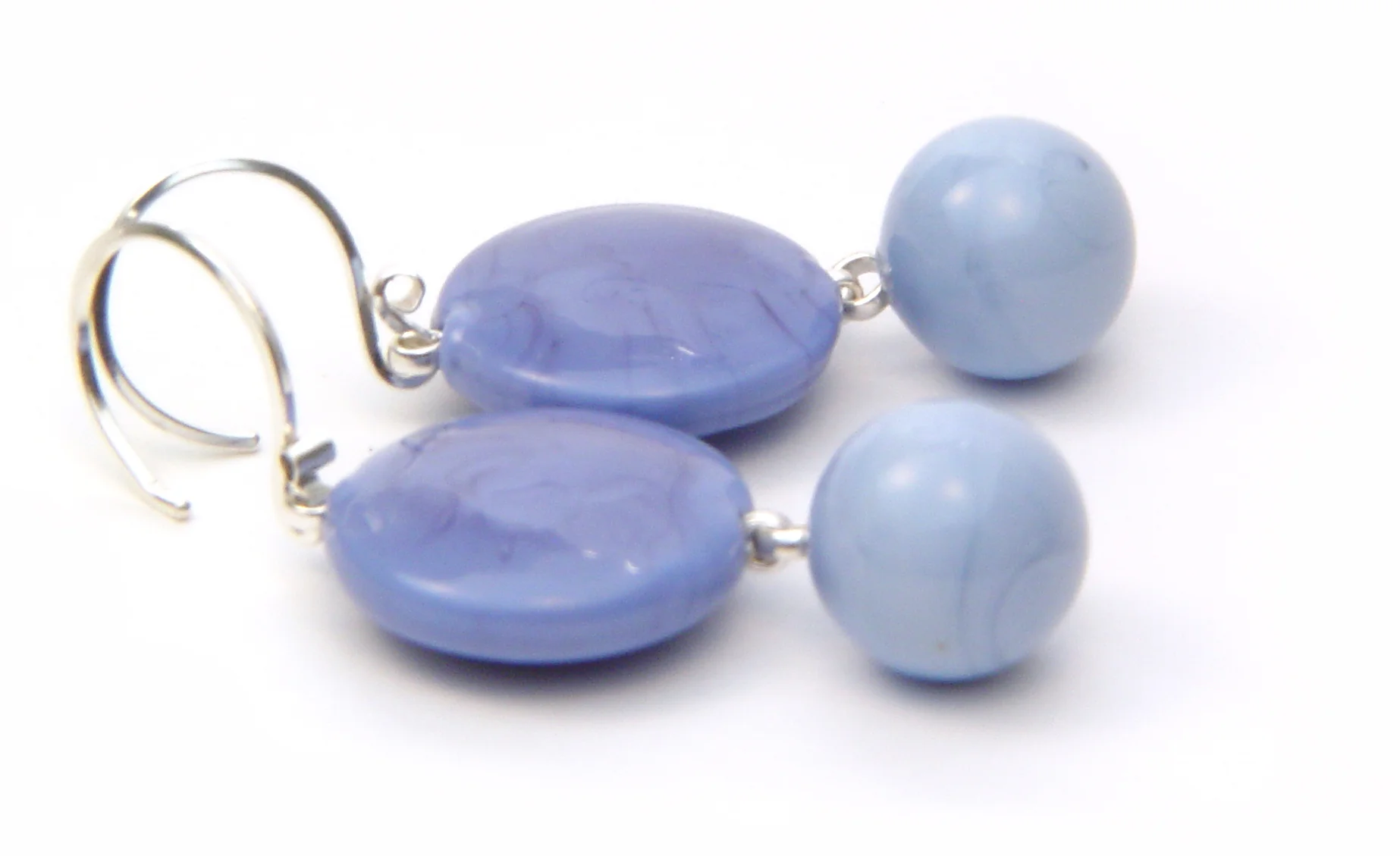 Blue On Blue Earrings - $50 JillSymons.com Lampwork