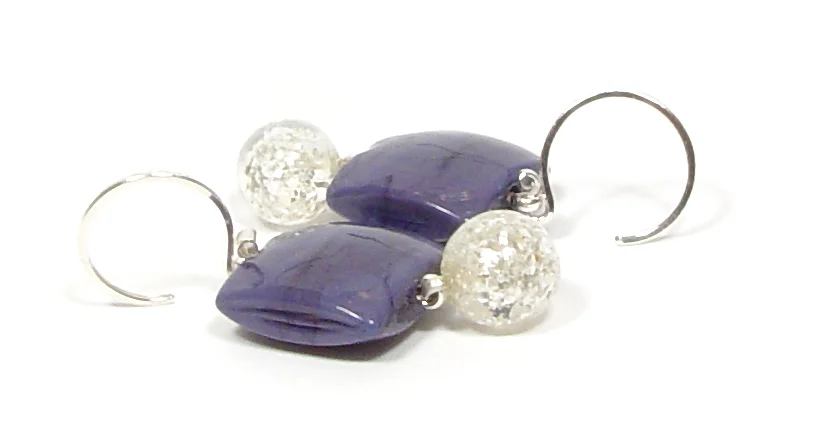 Purple Shimmer Earrings - $50 JillSymons.com Lampwork