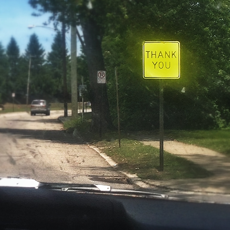  Gratitude from an official sign on a random street corner in Manchester New Hampshire. 