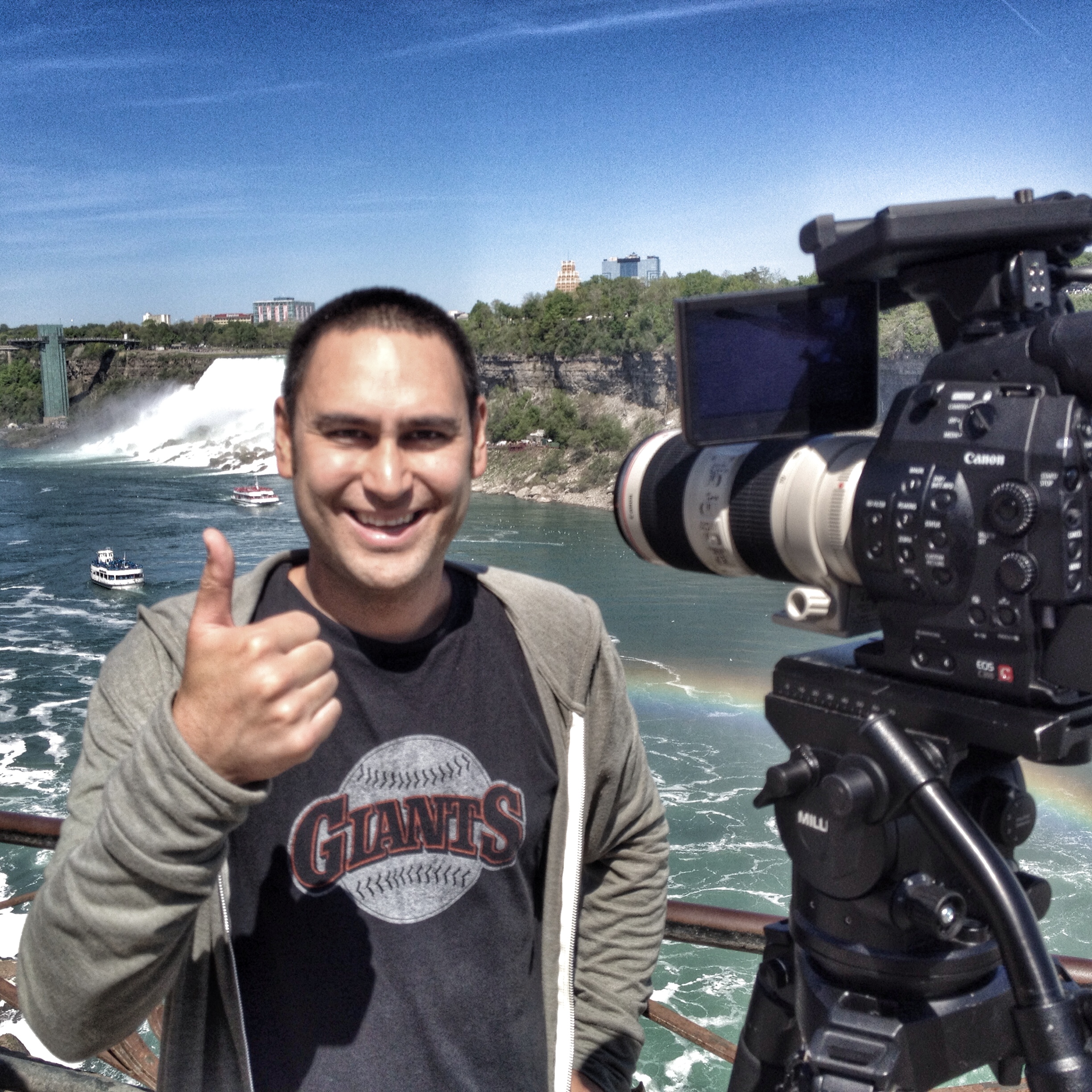  Jason at Niagra Falls just before re-entering the United States. 