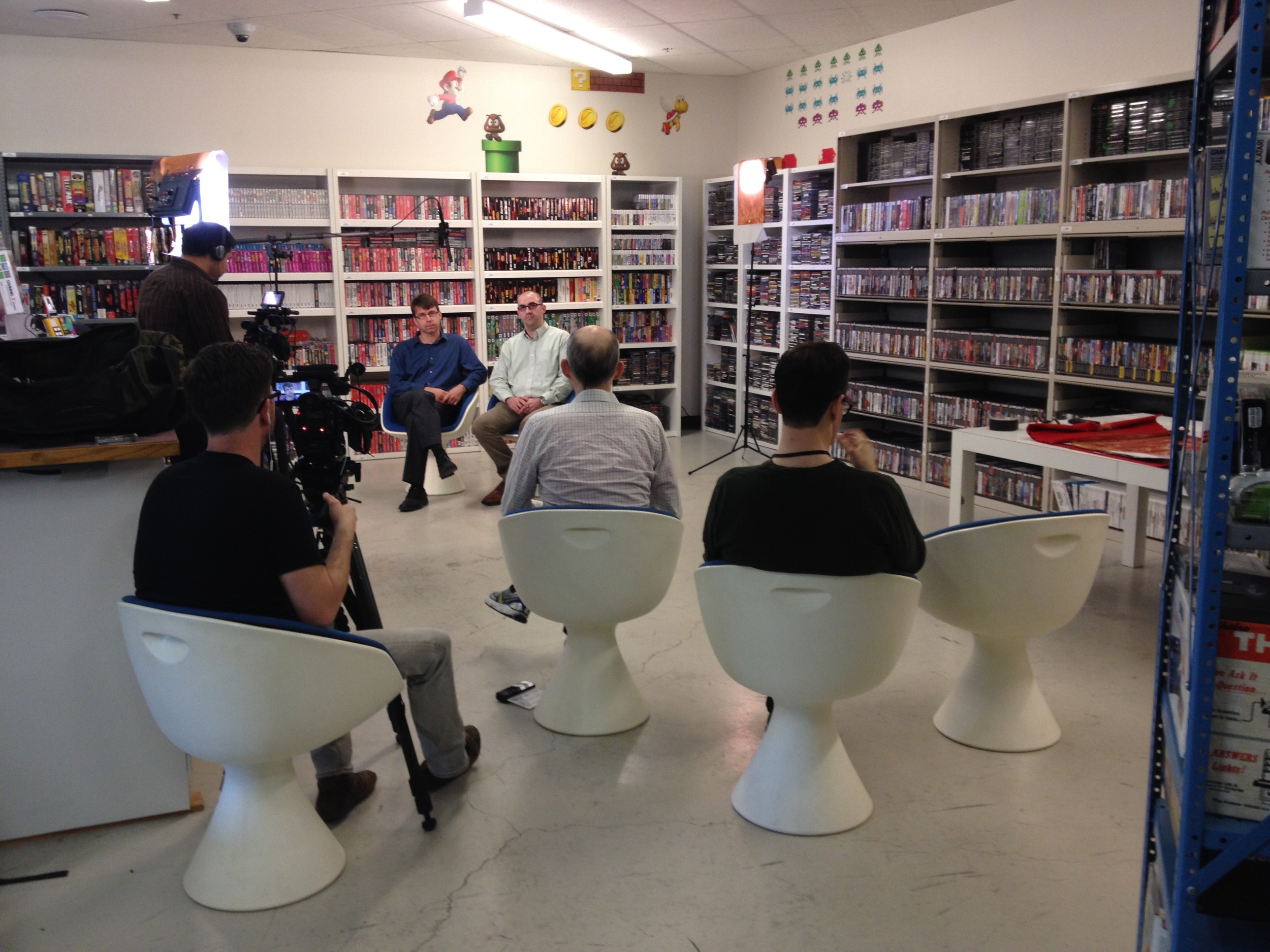  Egg chairs provide the perfect interview setup in one of the archival rooms at the Strong National Museum of Play in Rochester, NY. 