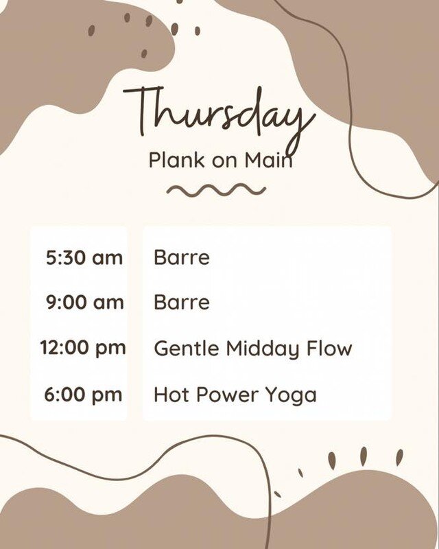 ✨ Thursday, November 10th ✨ Settle back into your routine with a little movement today! 

#plankon #plankonmain #mainstreetdanville #barre #barredanville #middayflow #gentleyoga #centre #hotpoweryoga