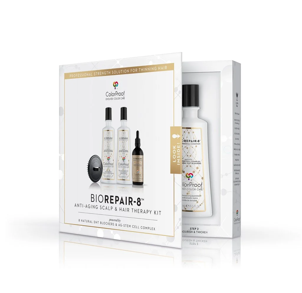 ColorProof BioRepair-8™ Anti-Aging Scalp & Hair Therapy System BioRepair-8 is our first skin-care inspired, scientifically advanced treatment that uniquely targets the four main causes of hair loss. We’ve harnessed advanced plant bio-cellular technology to combat the signs of aging, thinning, color-treated hair.