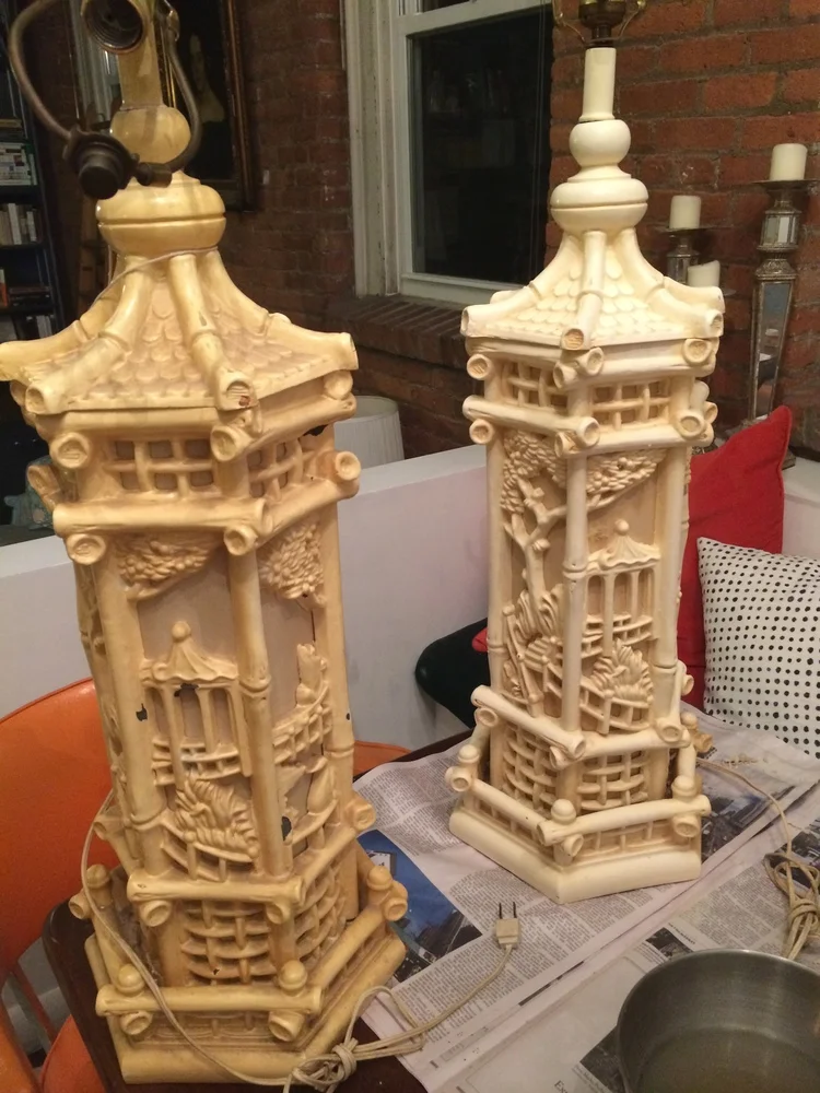 thrifting victories - chinoiserie lamps