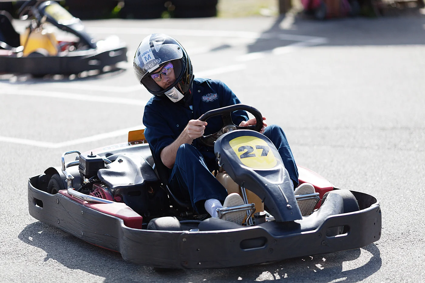 Getting told off warming up the tyres by snaking down the back straight
