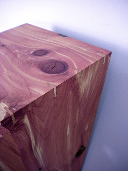    Vertigo Cabinet (Detail) , 2010   18’’ x 13’’ x 43’’  Aromatic Cedar, Cherry, Rubber&nbsp; 