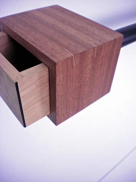 Bolt-Action Shelf/Drawer, 2011 4' x 8" x 6" Ash, Poplar, Mahogany, Steel