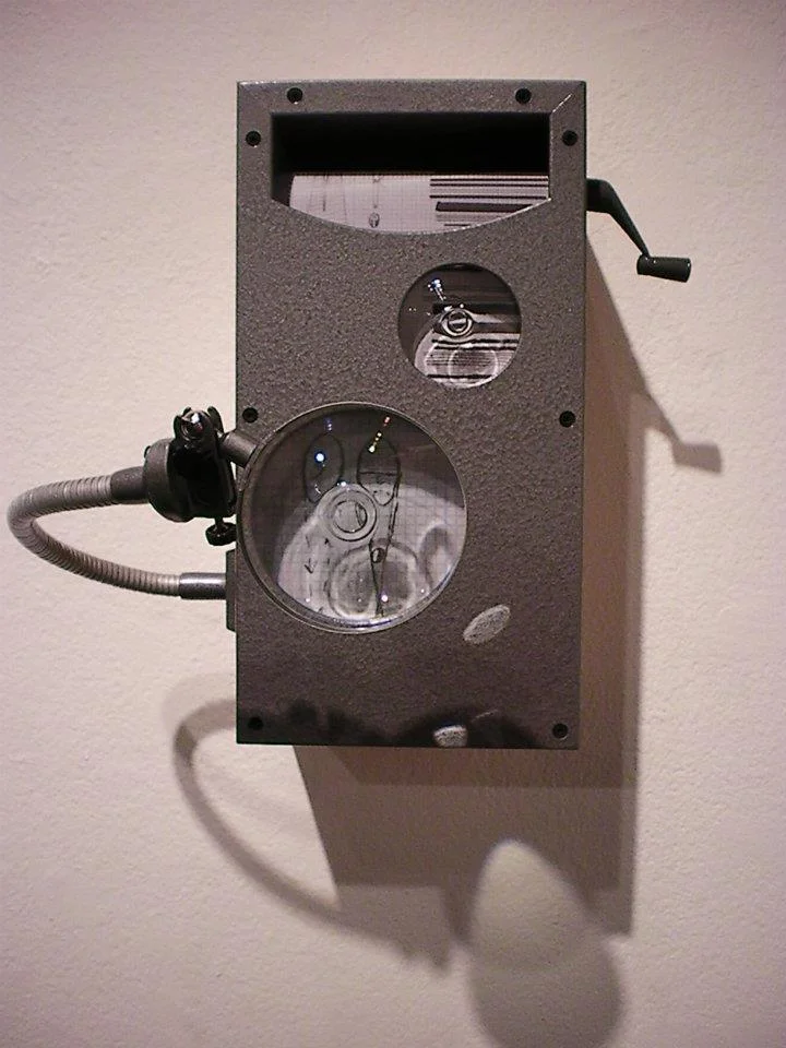 Monocle, 2012 18” x 21” x 5” Douglas Fir, MDF, Spray Paint, Found Objects, Graph-paper 