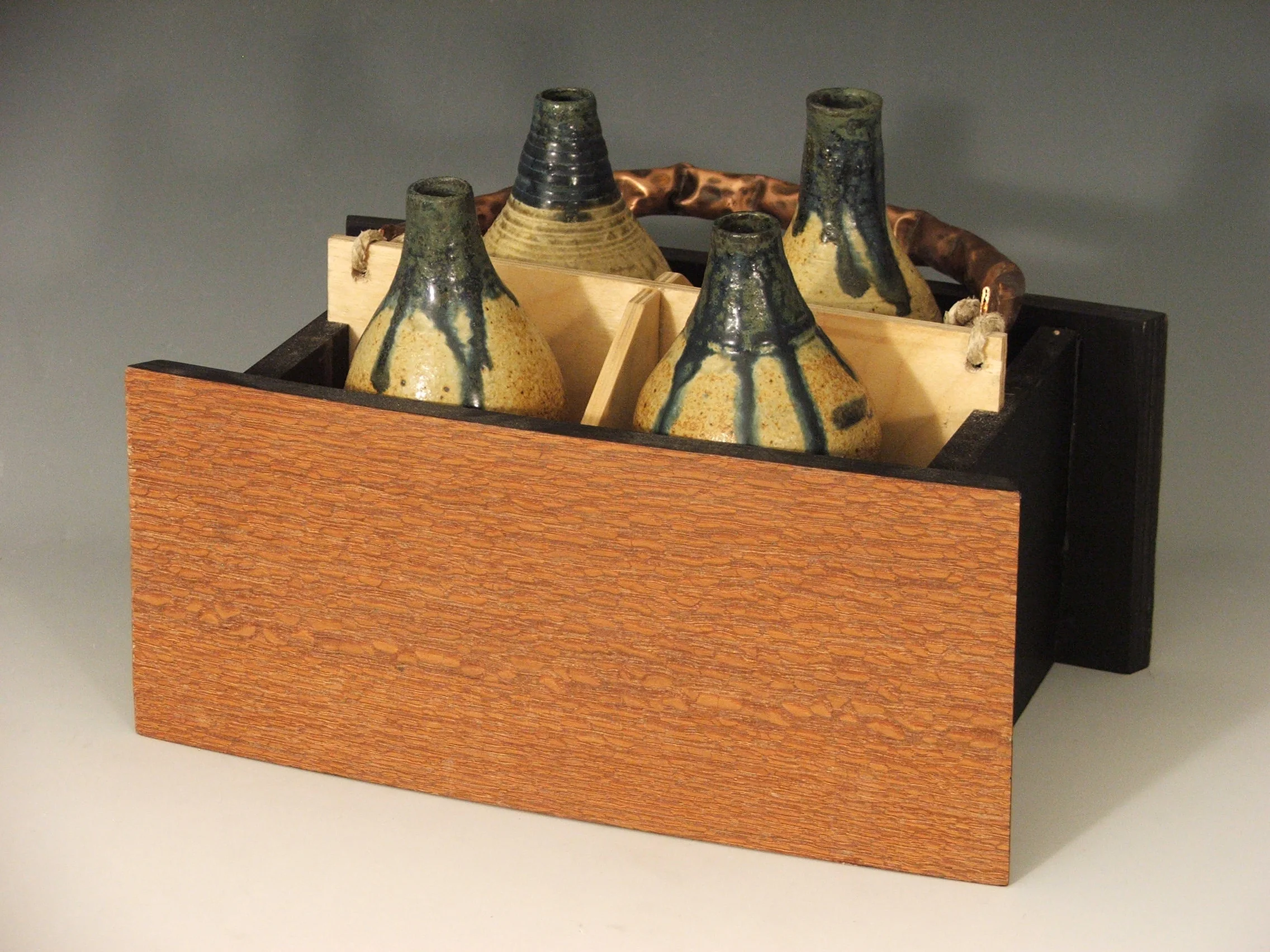 Ole' Timer, 2008 10" x 6" x 8" Leopard-wood, Copper, Cone 10 Stoneware, Ash glazes