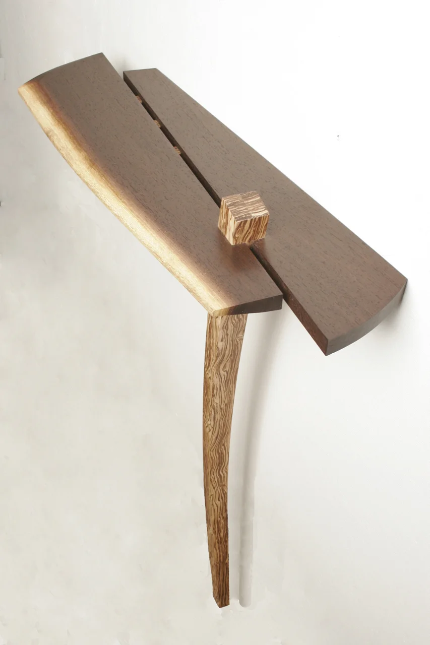 Wenge Console Table, 2009
29’’ x 8 ½’’ x 32 ½’’
Wenge, Poplar with curly Zebrawood veneer