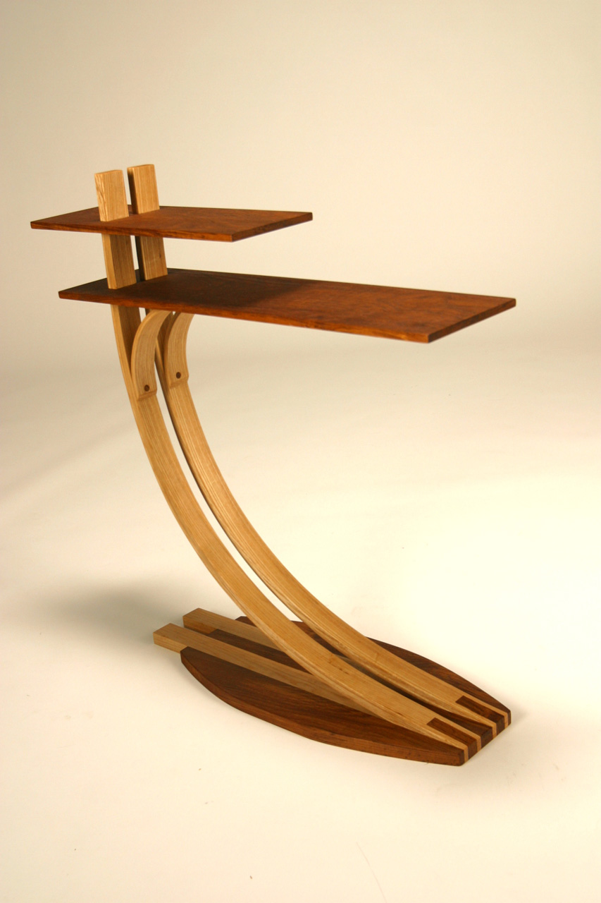    Tiered Side Table,  2007  

 28’’ x 8’’ x 29’’ 

 Teak, Ash 