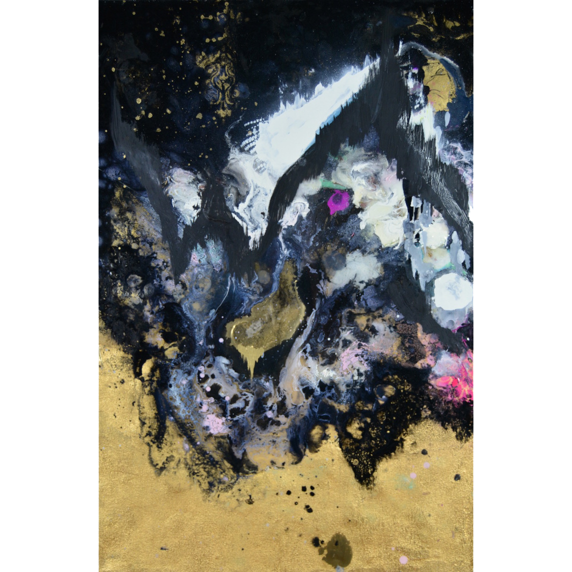 JUST BEYOND MY SIGHT RISES UP THIS MOUNTAIN. ITS COLOR IS FLAME. IT SOUNDS A VAST, UNSPOKEN NAME. THAT RISES HIGHER THAN HIGHER IT NEVER ENDS, IT PENETRATES MY HEART. (36X24)