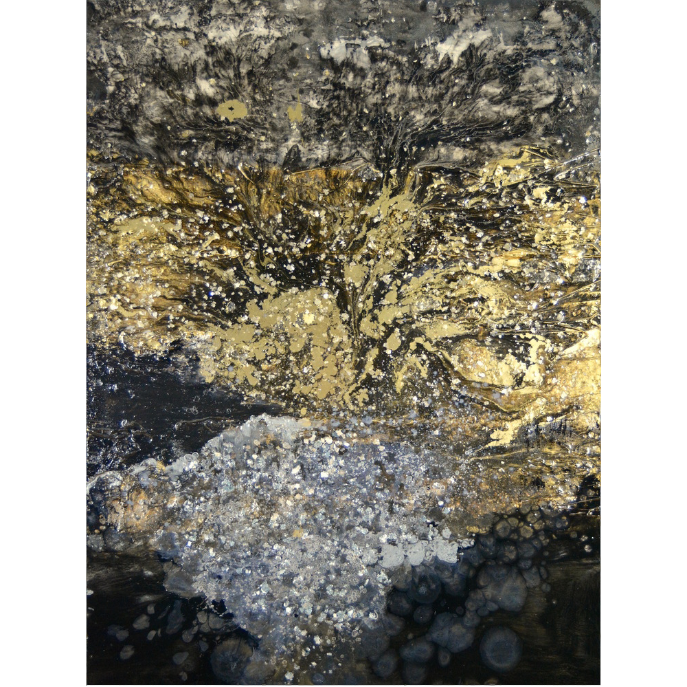 THE ENERGY OF THINGS THAT COME TOGETHER FORCEFULLY AND SHOWER NIGHT TIME WITH THEIR LIGHT (40x30)