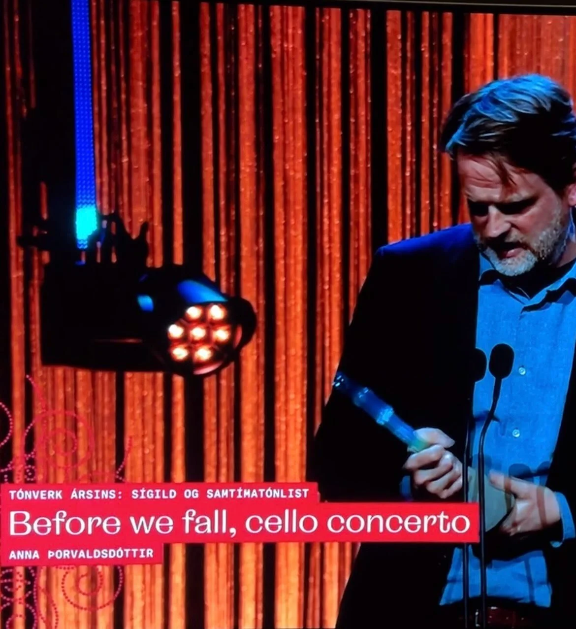 Very grateful for receiving the Iceland Music Awards last night for the cello concerto, Before we fall &mdash; I wasn&rsquo;t able to be there in person so @gydnid from the Iceland Symphony received it on my behalf, takk Gu&eth;ni! 🫶

Warmest thanks