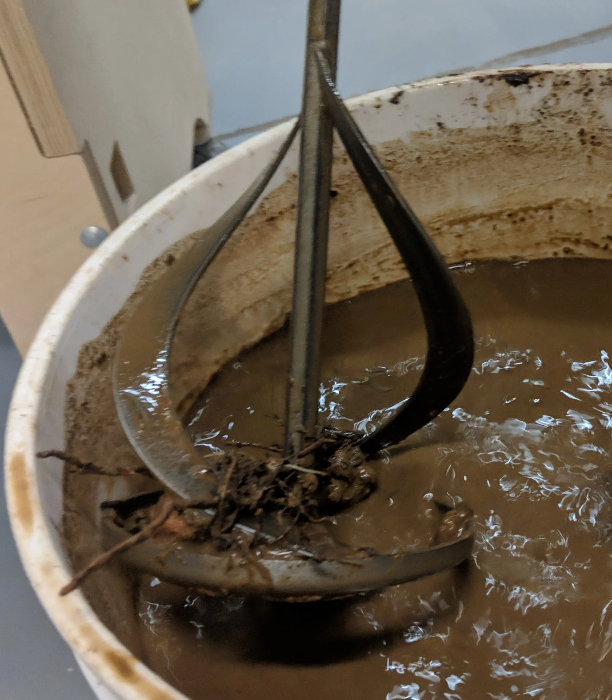 Sticks and stones, leaves, and bugs are all part of this mix prior to screening.