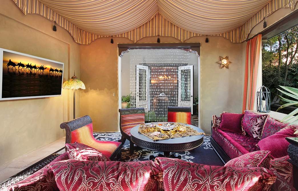 Moroccan Room- dining, lounging and TV watching area