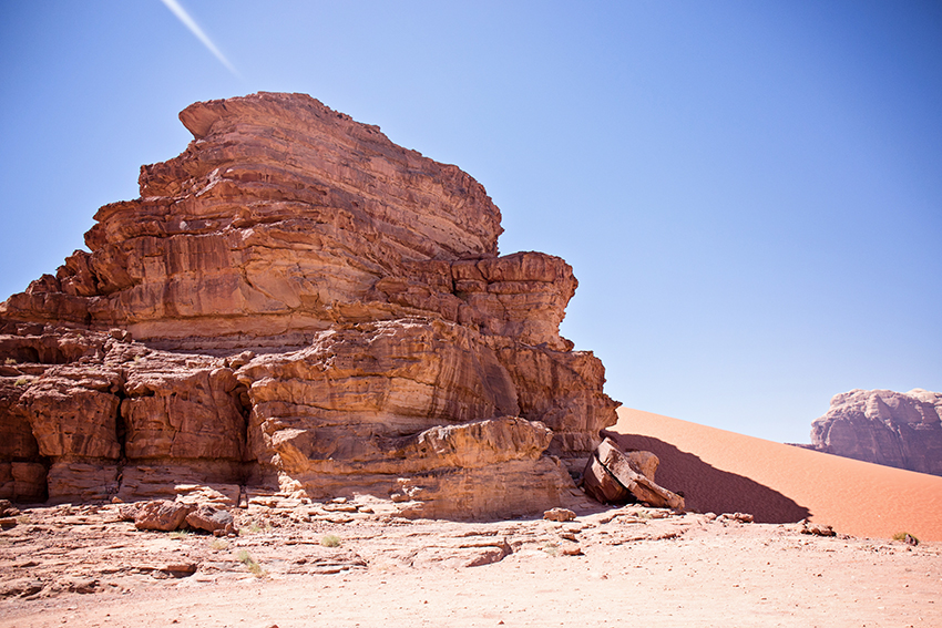 In the desert of Wadi Rum