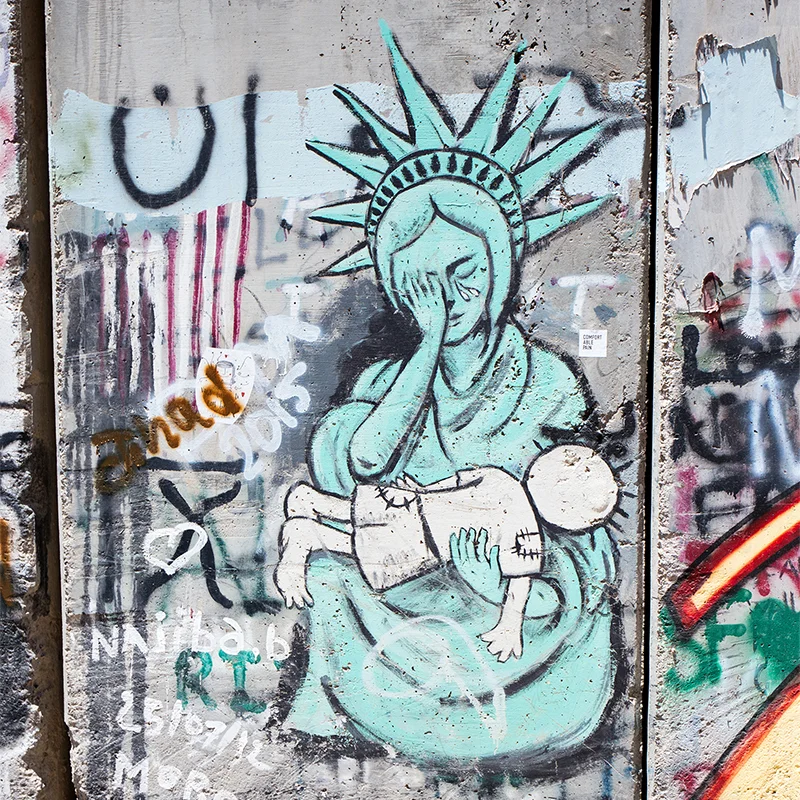 Border wall in Bethlehem, this was the saddest thing I witnessed on the trip.