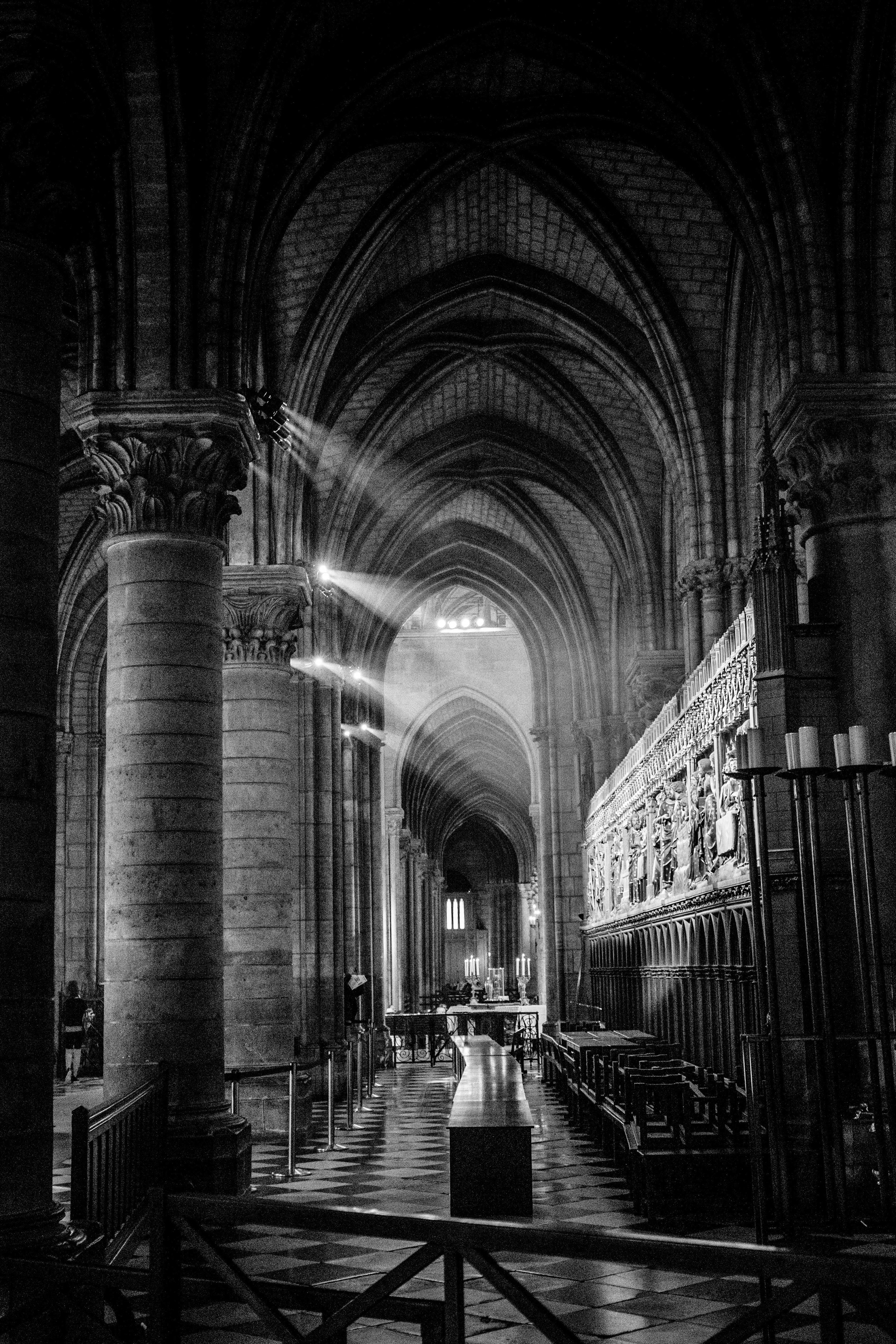 Interior shot of Notre Dame