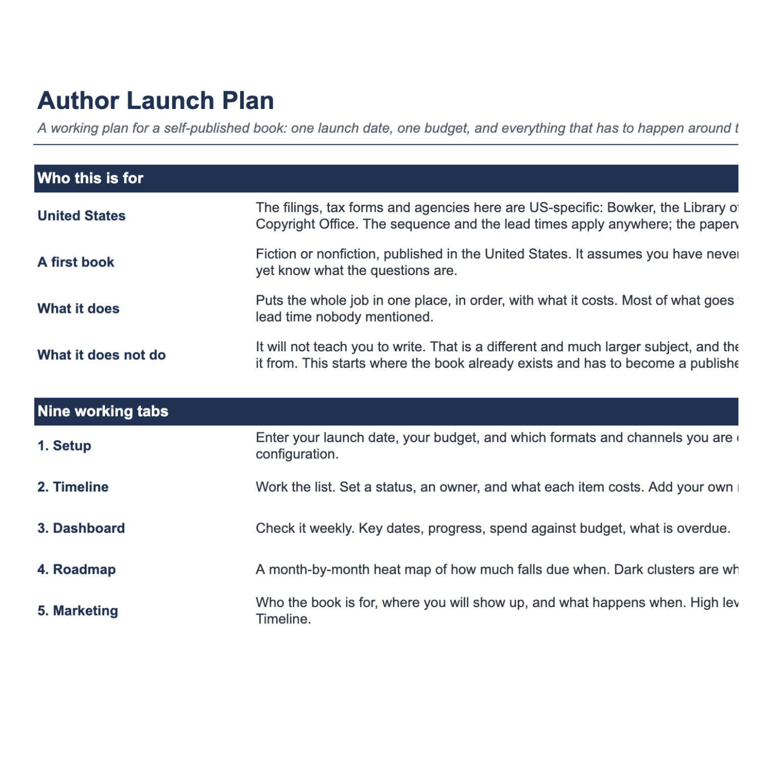 Author Launch Plan