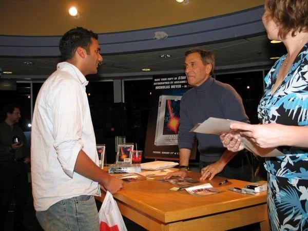 January 27, 2004: Sharing my story with the director of Star Trek VI, Nicholas Meyer.