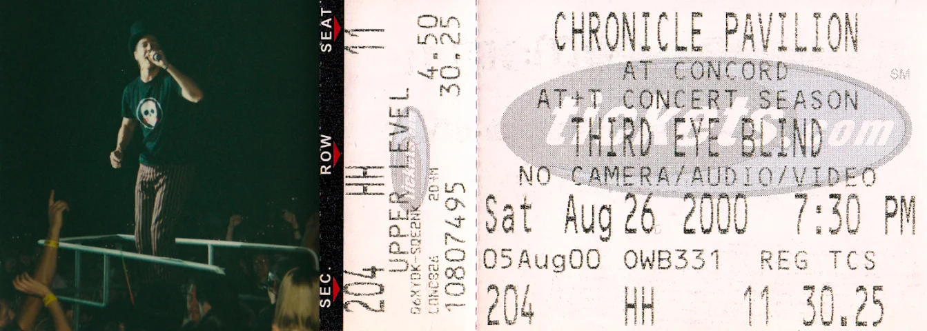 Watching Third Eye Blind in 2000, my first big concert.