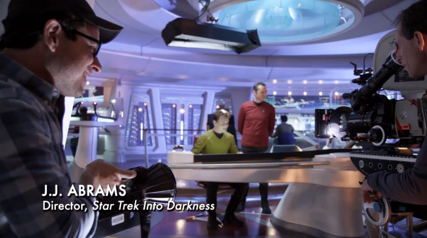Look how happy J. J. Abrams is creating his infamous lens flares!
