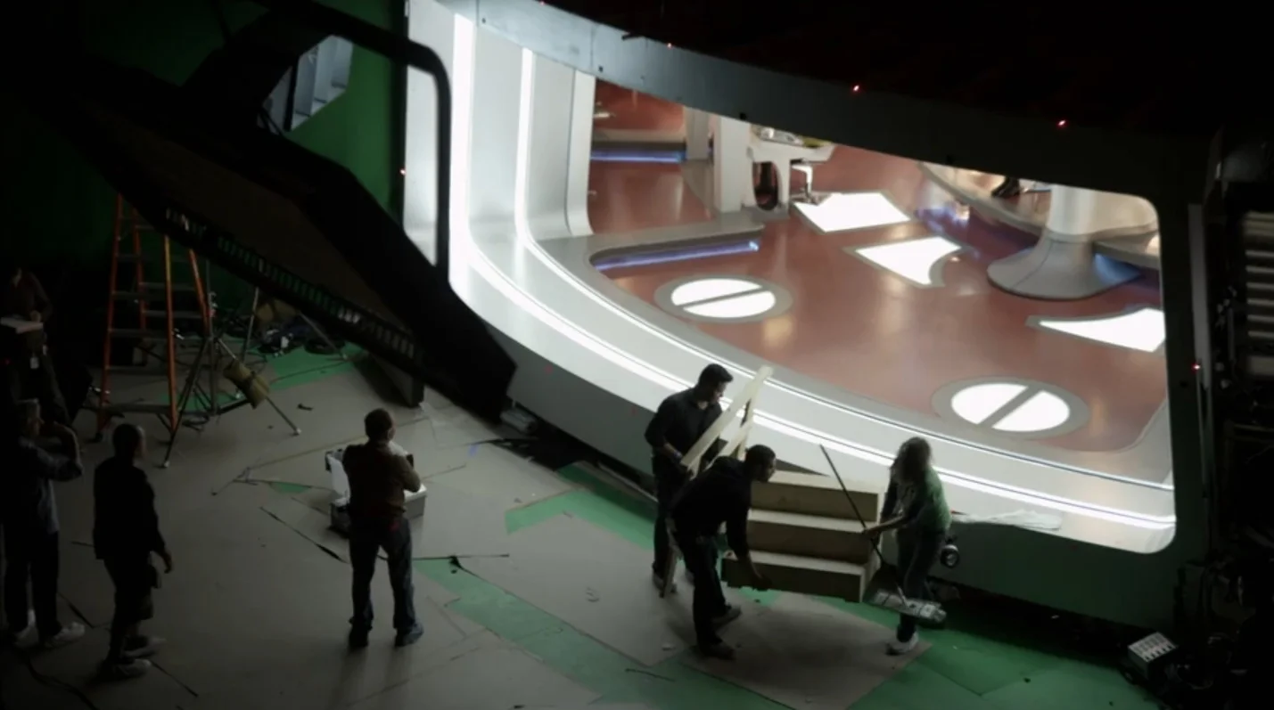 Behind the scenes of the Enterprise bridge. 