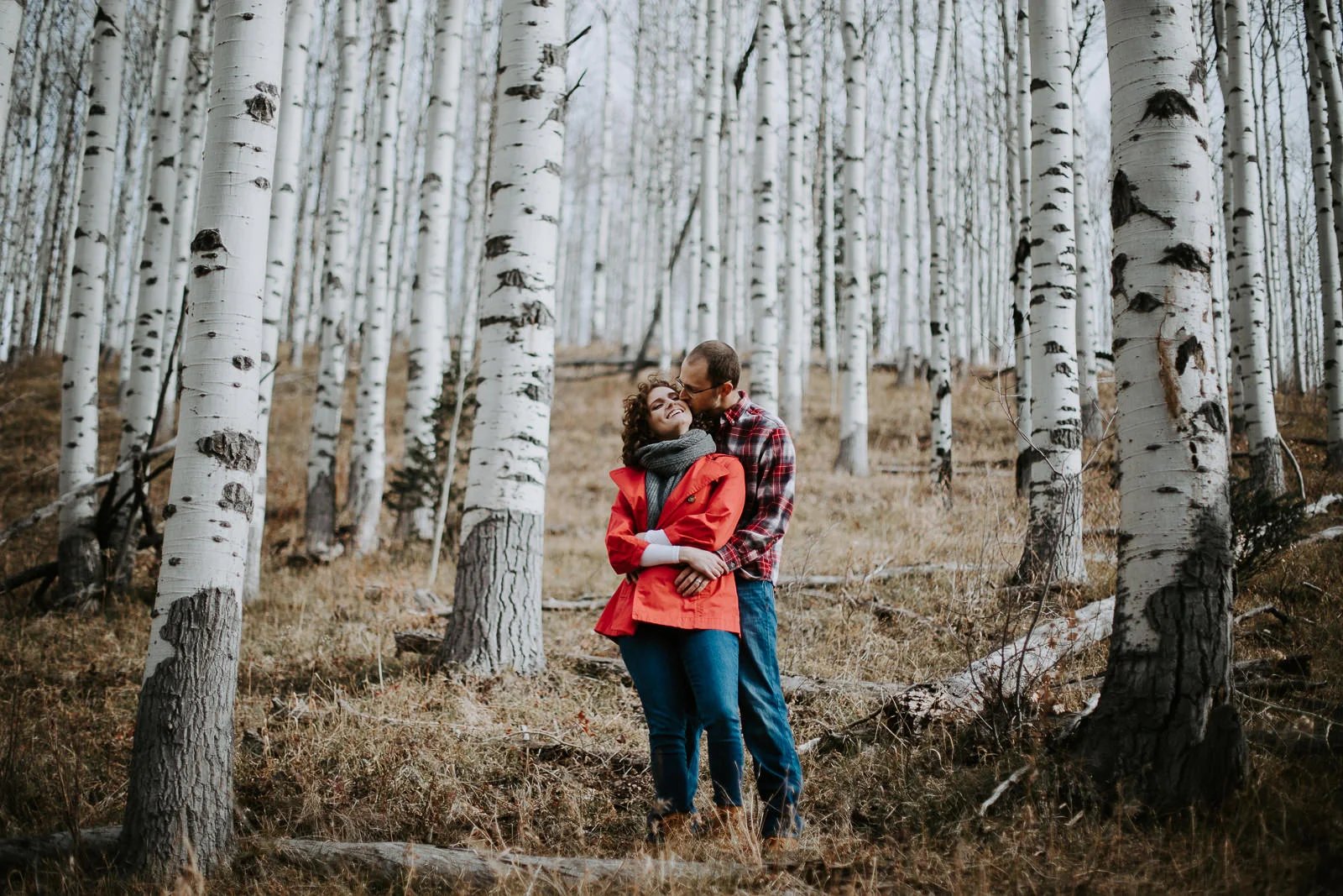 Aspen trees Vail Colorado Engagement Couple