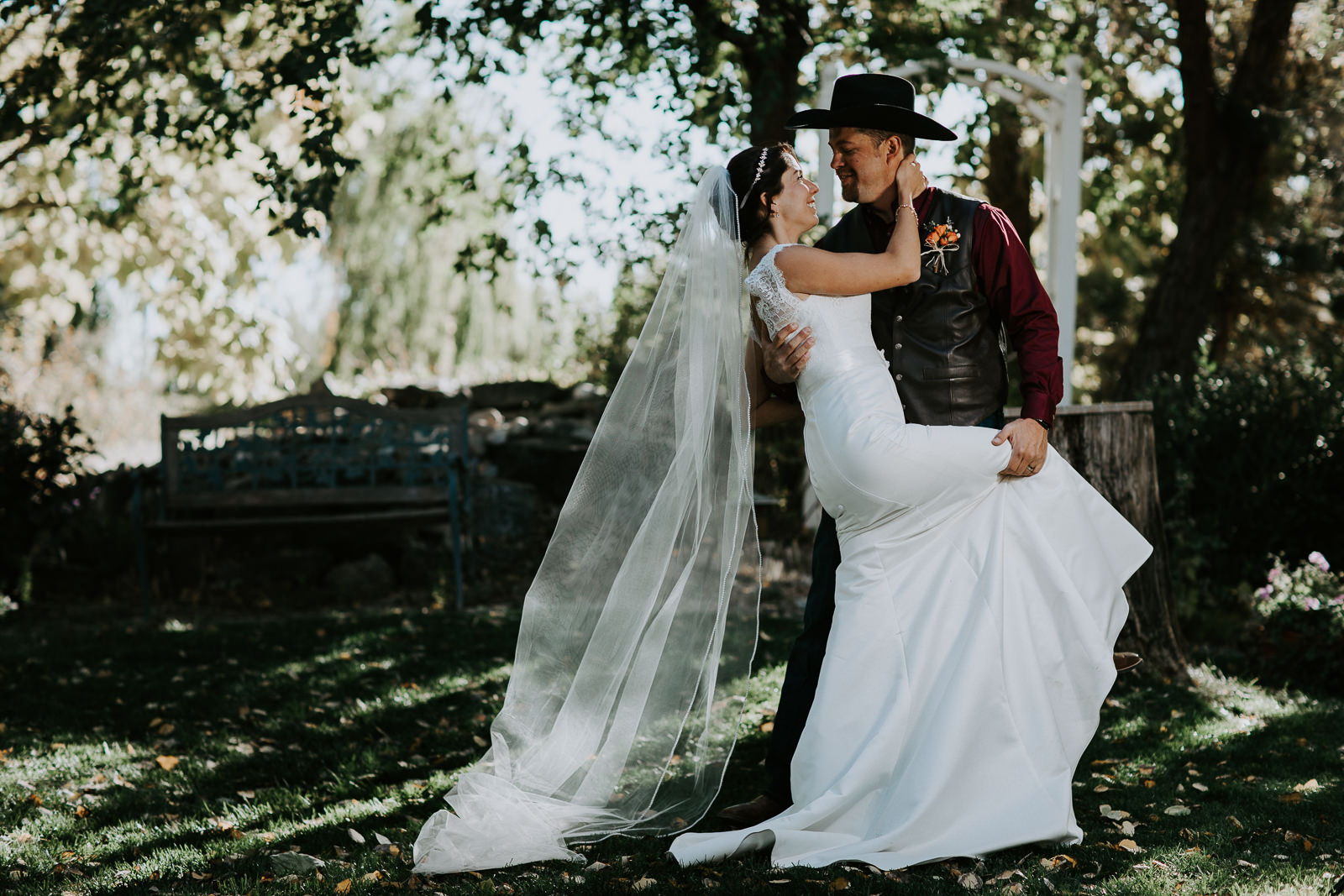 Vineyard winery wedding bride groom Palisade Colorado