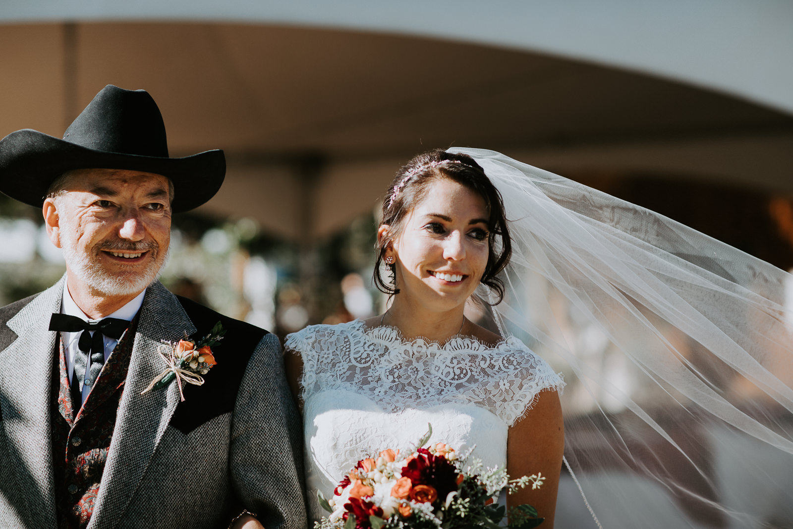bride father aisle walking portrait Palisade Colorado