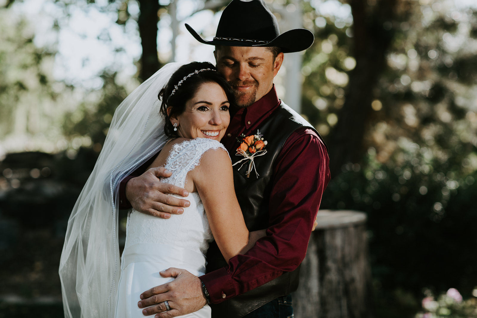 bride groom portrait wedding Palisade Colorado