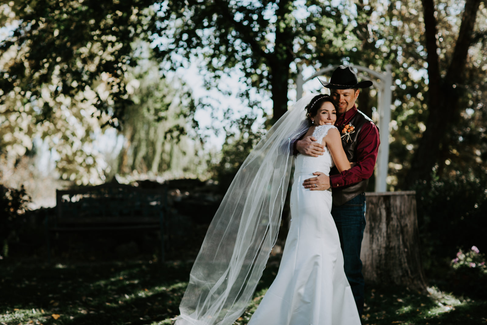 bride groom portrait wedding Palisade Colorado