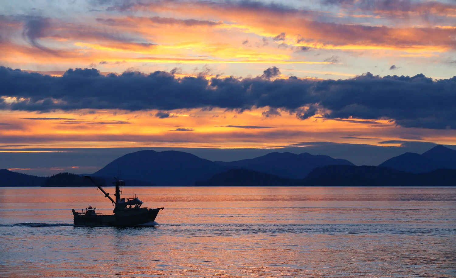 Headed in at sunset