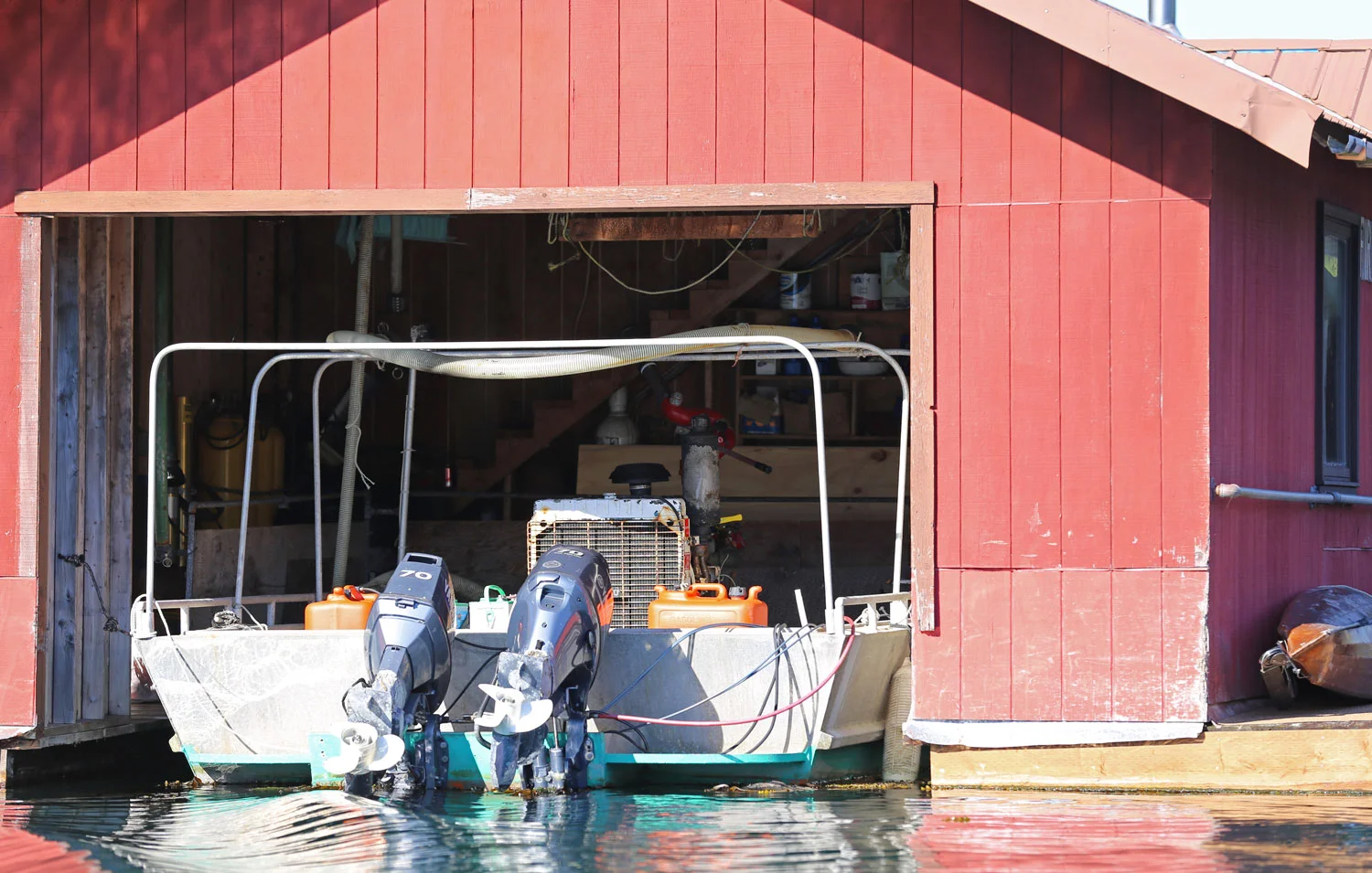 The Fire House has a fire boat! The homes and buildings at Point Baker are near the shoreline, making the fire boat an excellent "fire truck".