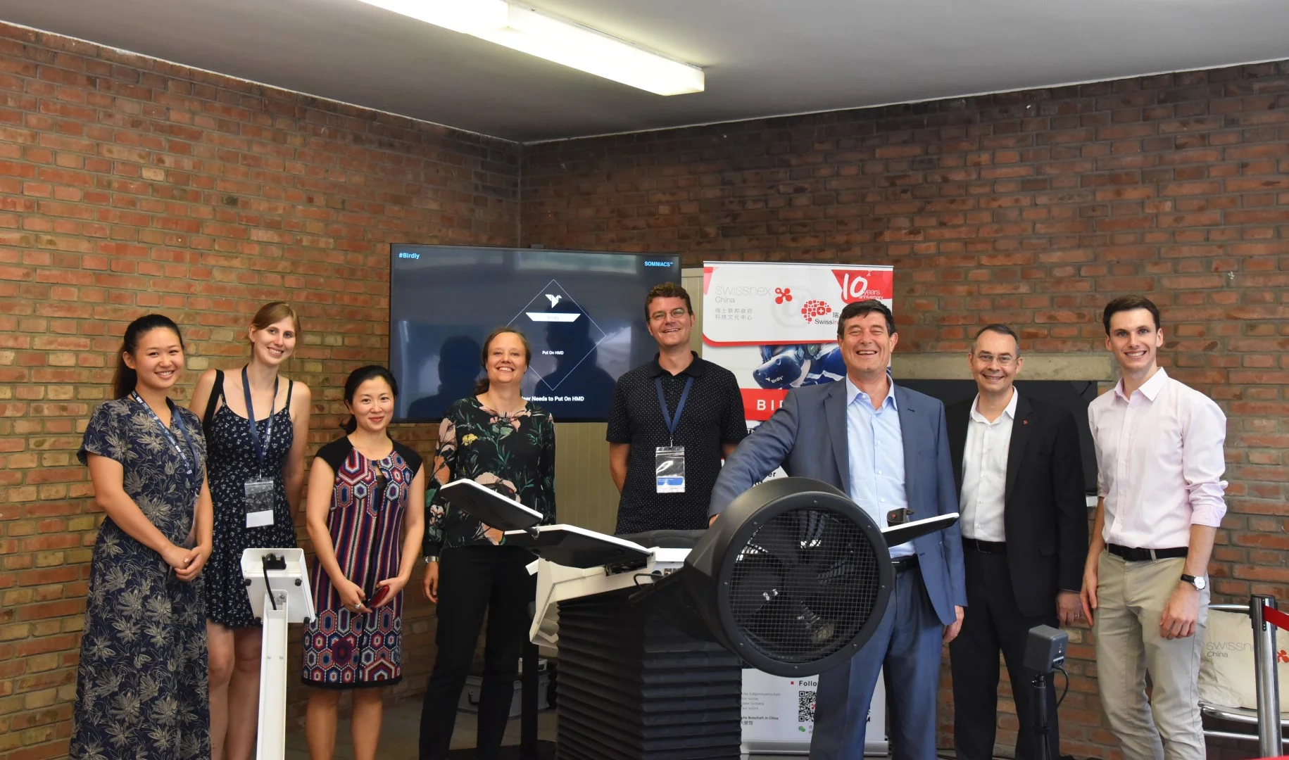 From left to right: Ms. Haley Jiamin Lu (swissnex), Ms. Priska Furrer (swissnex), Ms. Lijun Zhang, Dr. Béatrice Ferrari (SERI), Dr. Mauro Dell' Ambrogio (State Secretary of Switzerland), Dr. Felix Moesner (CEO swissnex), Mr. Sébastien Quadri (swissnex)