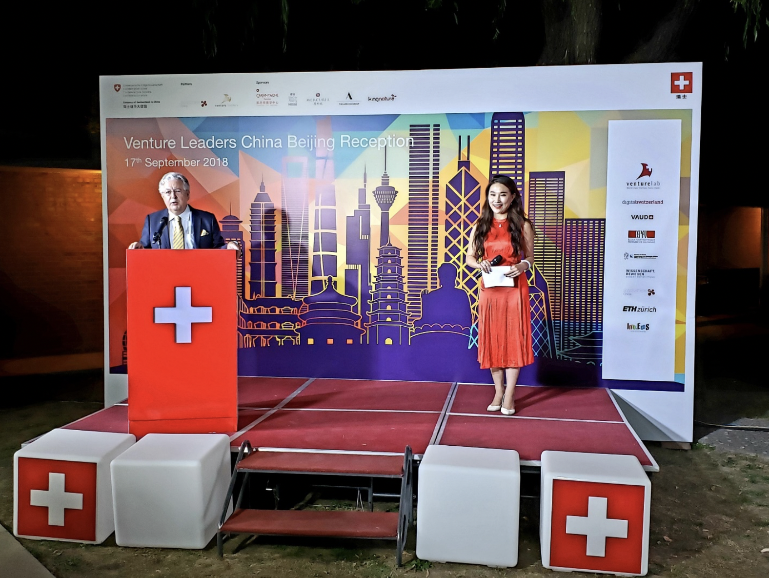 His Excellency Swiss Ambassador Jean-Jacques de Dardel’s opening words during the pitch at the Swiss Embassy in Beijing