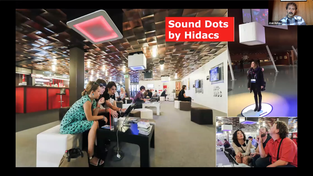  With Sound Dots, visitors can listen to different content without headphones and without interfering with one another. 