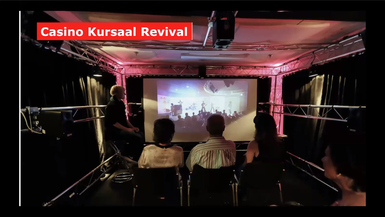  Casino Kursaal was burnt down in 1971 during a concert. Deep Purple had a song, Smoke on the Water, written about this tragic incident. This project reconstructed the venue with sound.  