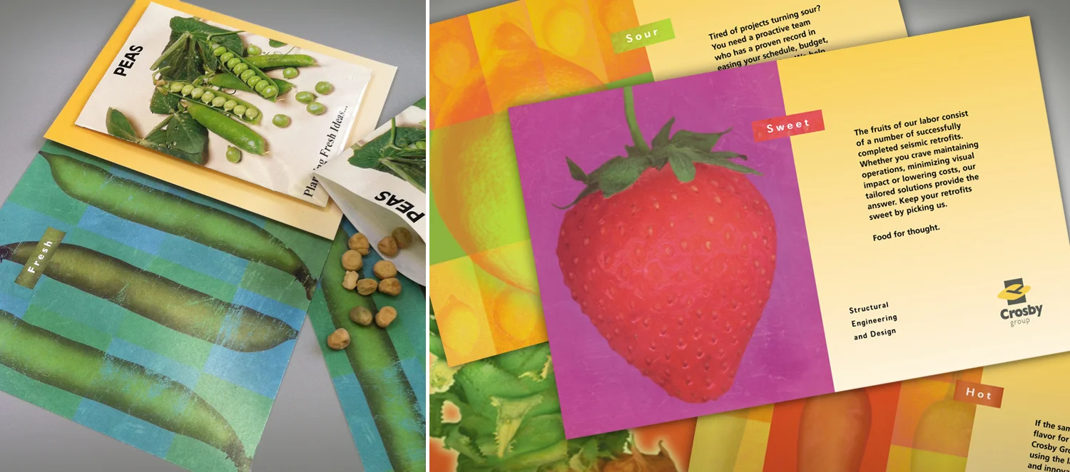 "Food for thought" seven-piece direct mail campaign.