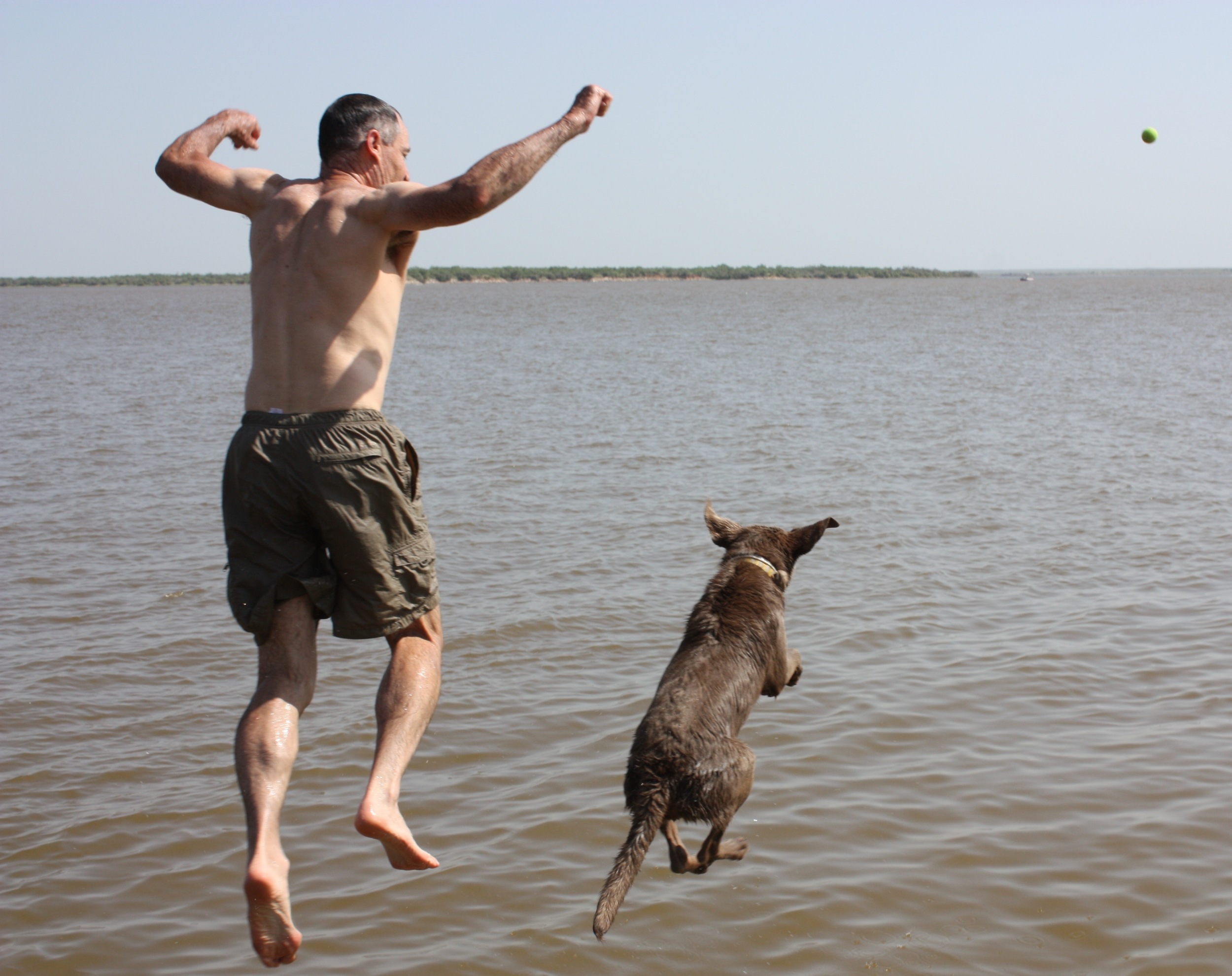 Lake Kemp in July - Jumping with Joy!