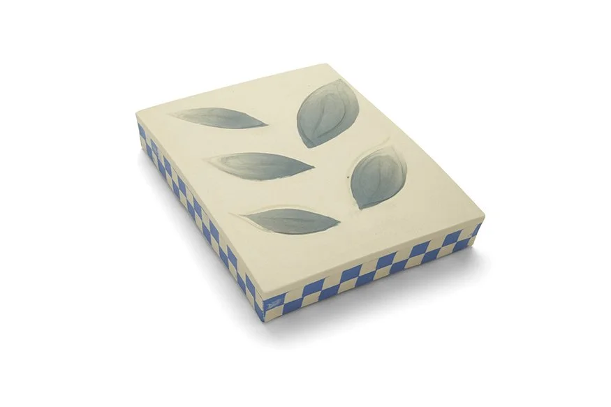 Five Leaves, 2019, Stained ceramic, 8" x 10" x 1"