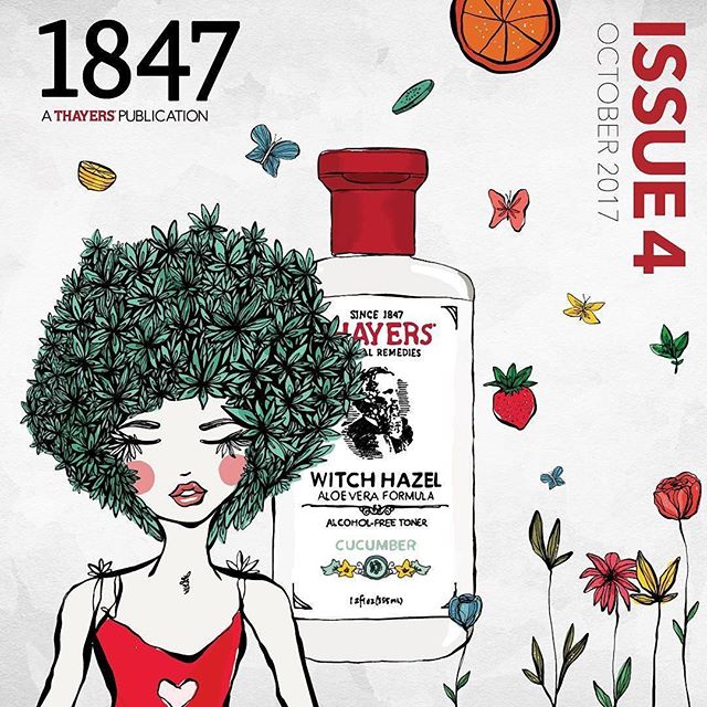 1847 Thayers Magazine cover - Design and Illustration by @sabet #Repost @thayersnatural - Thanks @socialike ・・・
Read, watch, and flip through Issue 4 of #1847Magazine! 💌Inside the mag are 2 Natural Complex recipes, Witch Hazel pairings, wellness tip