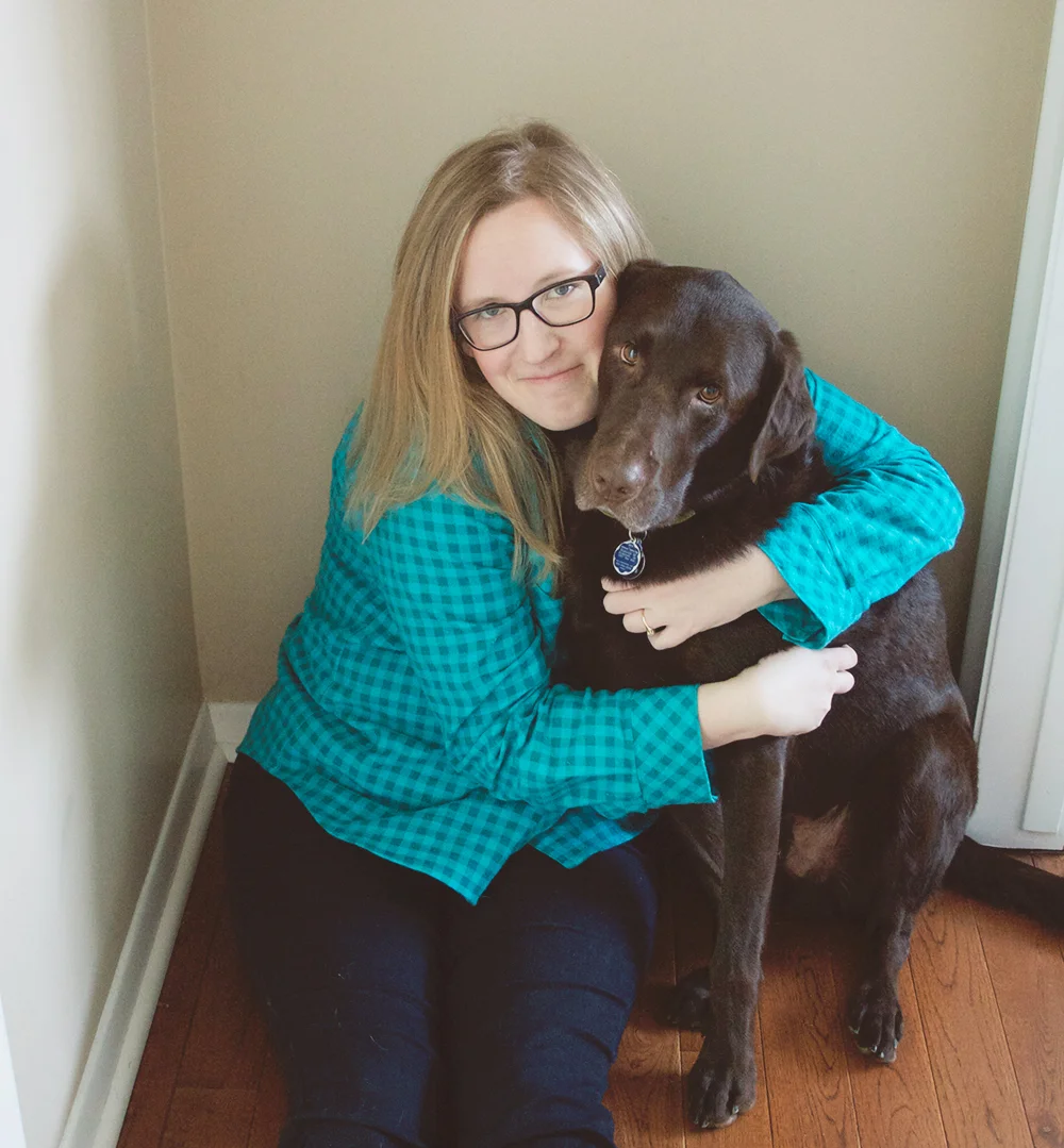 Yeah, this doesn't really show the shirt, but Finn likes to be in pictures with me and I am easily distracted by his cute puppy face. 