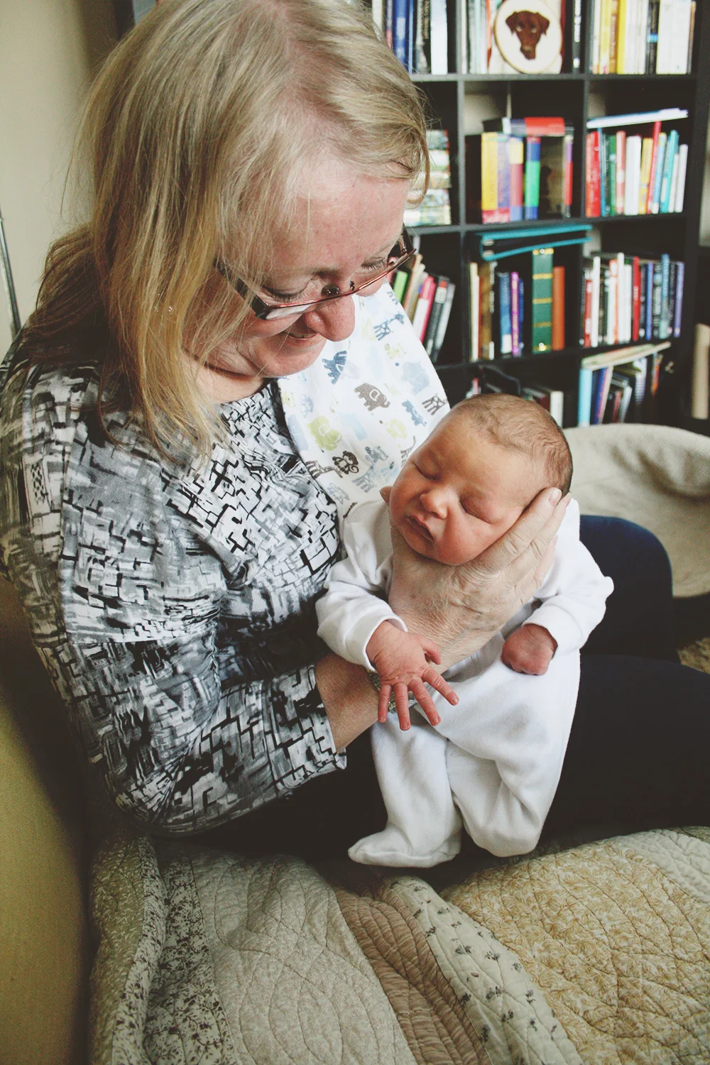 Nana Grace and Molly. Molly makes the most hilarious faces when being burped. 